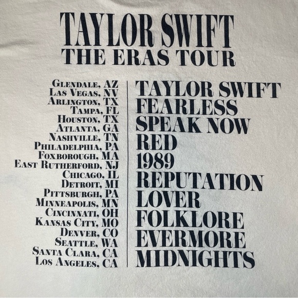 Taylor Swift The Eras Tour Graphic Tee - Black and White - Picture 5 of 8